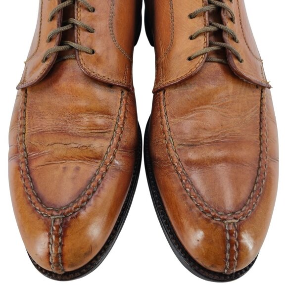 Alden 962 Norwegian Front Blucher Burnished Tan Calf Leather Mens 11 Dress Shoes - Picture 2 of 12